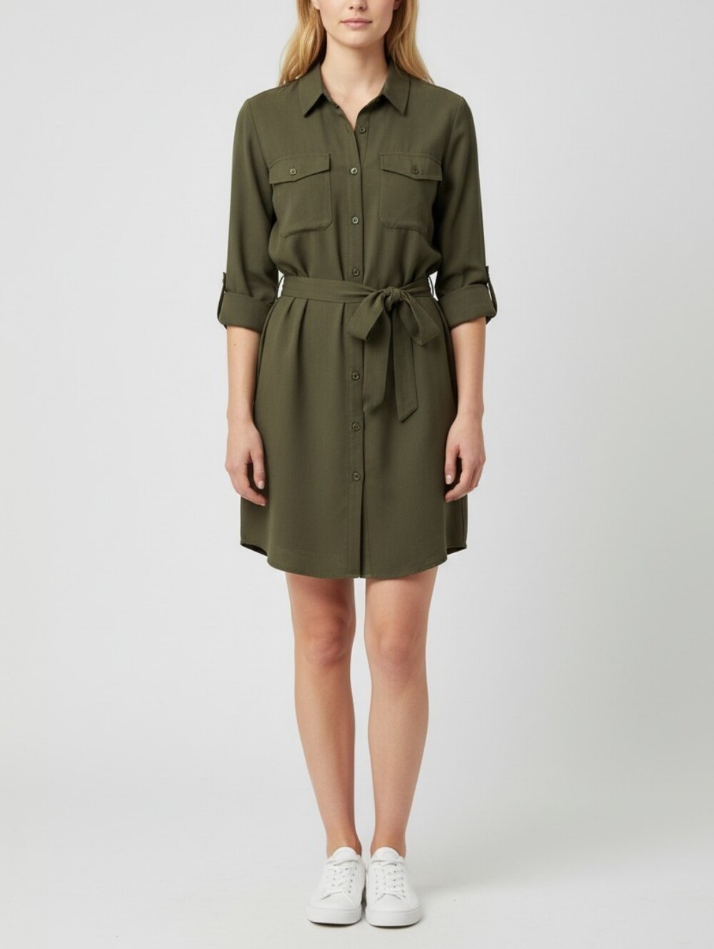 NWT Universal Thread Button-Front Utility Shirtdress Green Boho Retro Minimalist